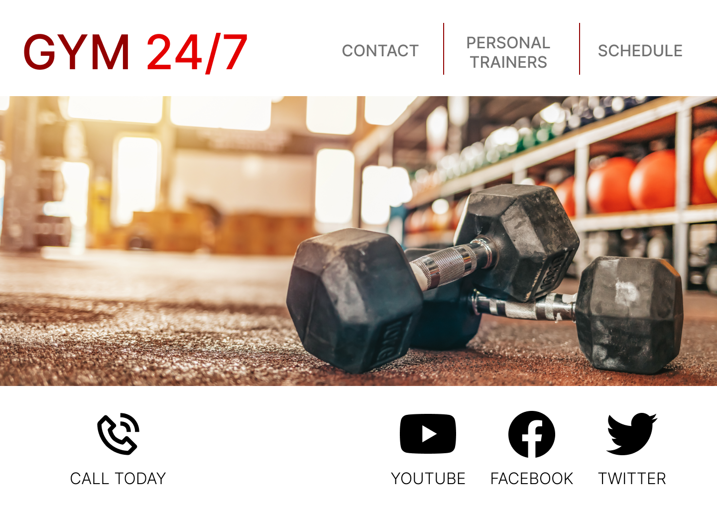 example gym business landing page