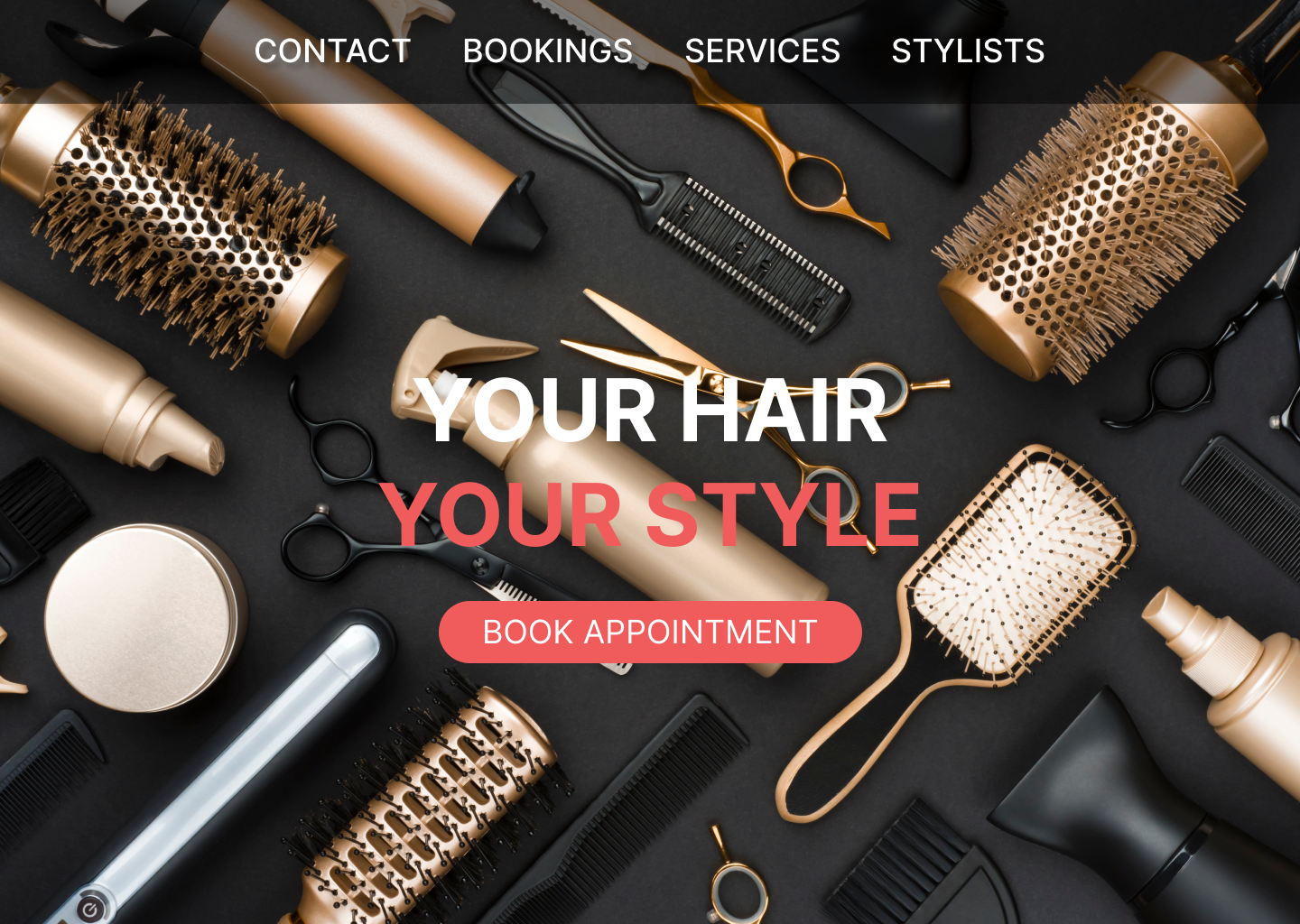 example salon business landing page